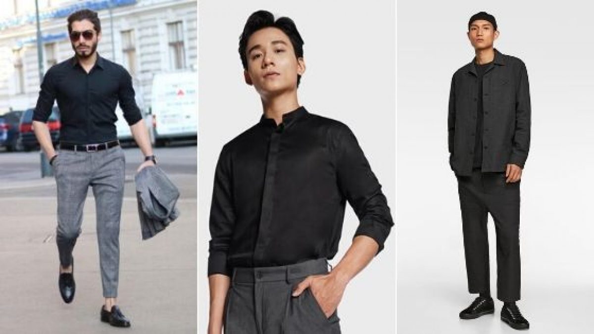 ÁO SƠ MI ĐEN NÊN KẾT HỢP VỚI QUẦN MÀU GÌ THÌ ĐẸP NHẤT ?